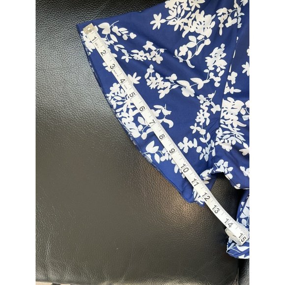 Shein Curve Blue With White Floral Print, V Neck Elastic Waist dress size 3XL - Picture 9 of 12